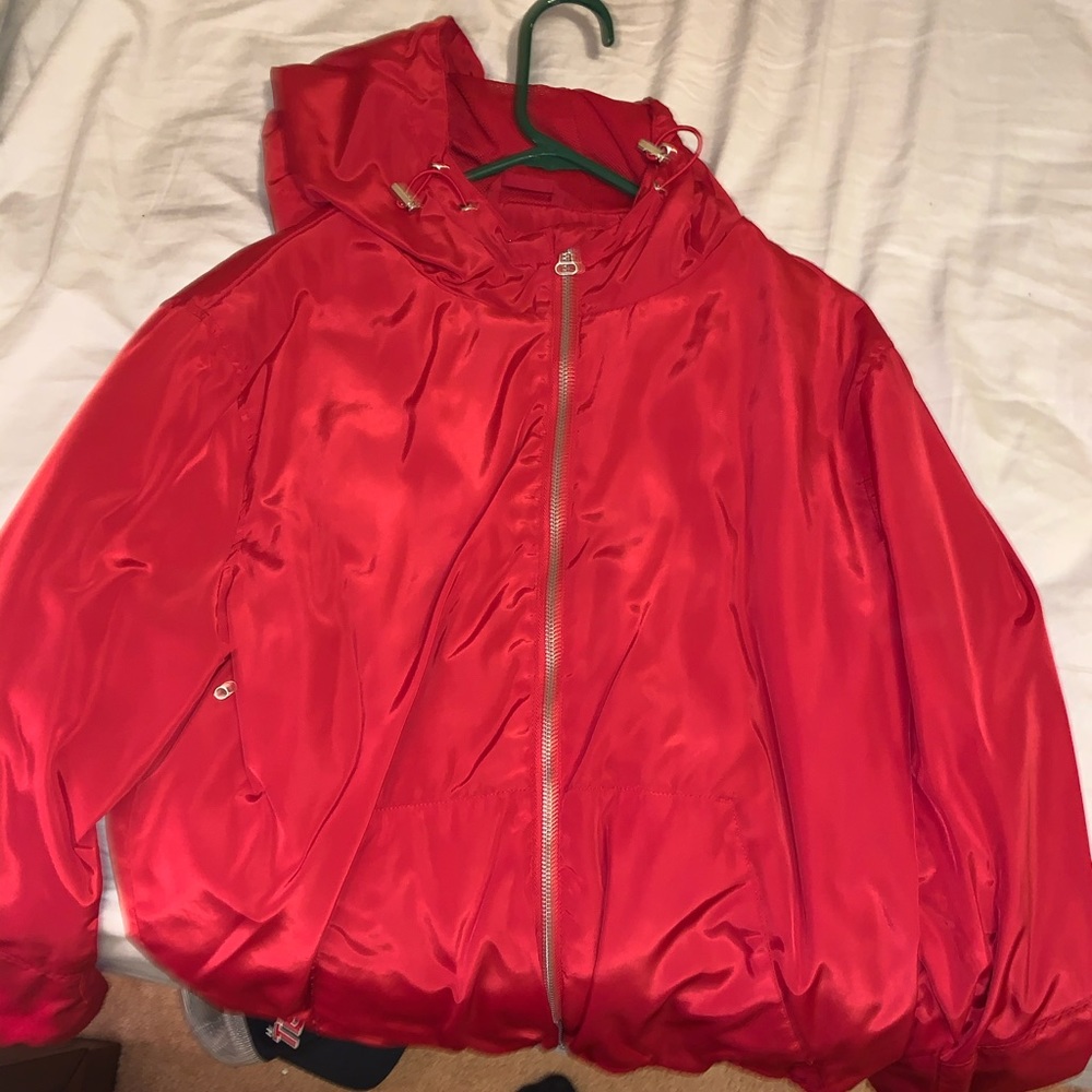 Red windbreaker